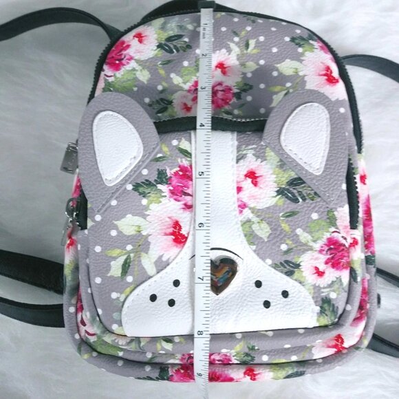 Betsey Johnson French Bulldog Mini Backpack with Matching Credit Card Wallet - Picture 14 of 16